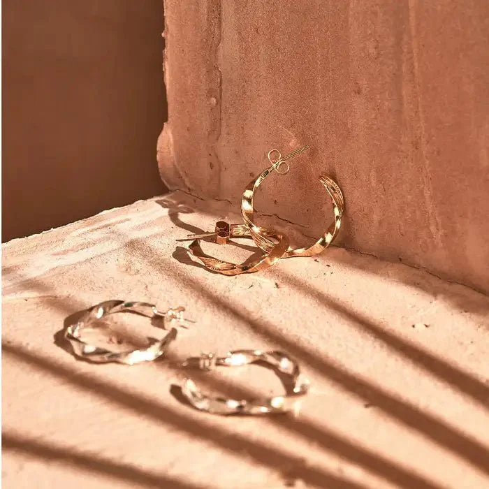 ChloBo Gold Sun Twisted Hoop Earrings - Image 3