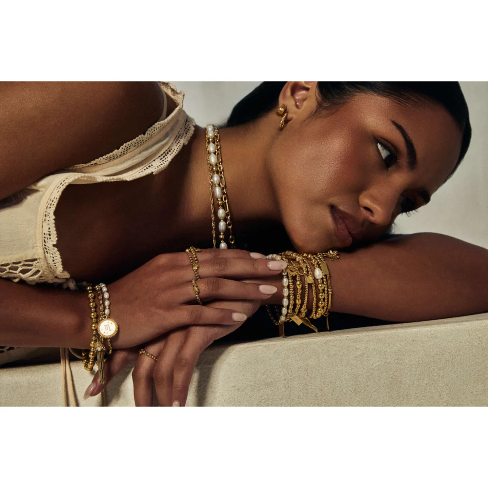 ChloBo Gold Tiny Twisted Rope Chain Lucky Pearl Necklace - Image 2