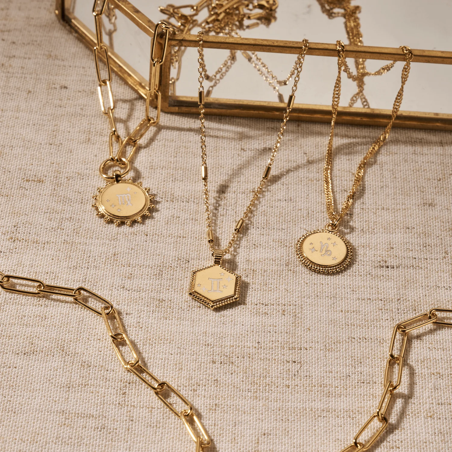 ChloBo Gold Zodiac Moon Coin Necklace - Image 10