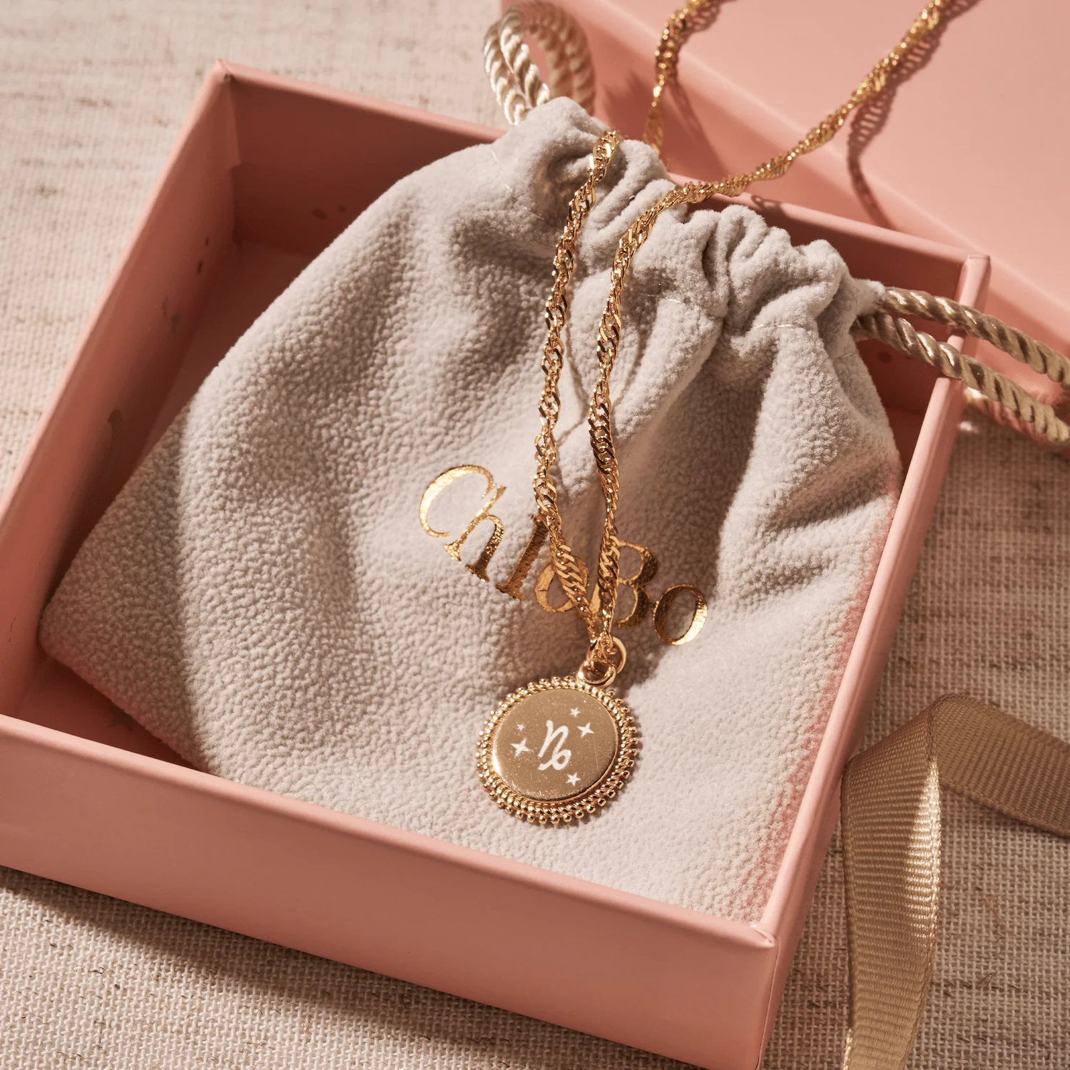 ChloBo Gold Zodiac Moon Coin Necklace - Image 3