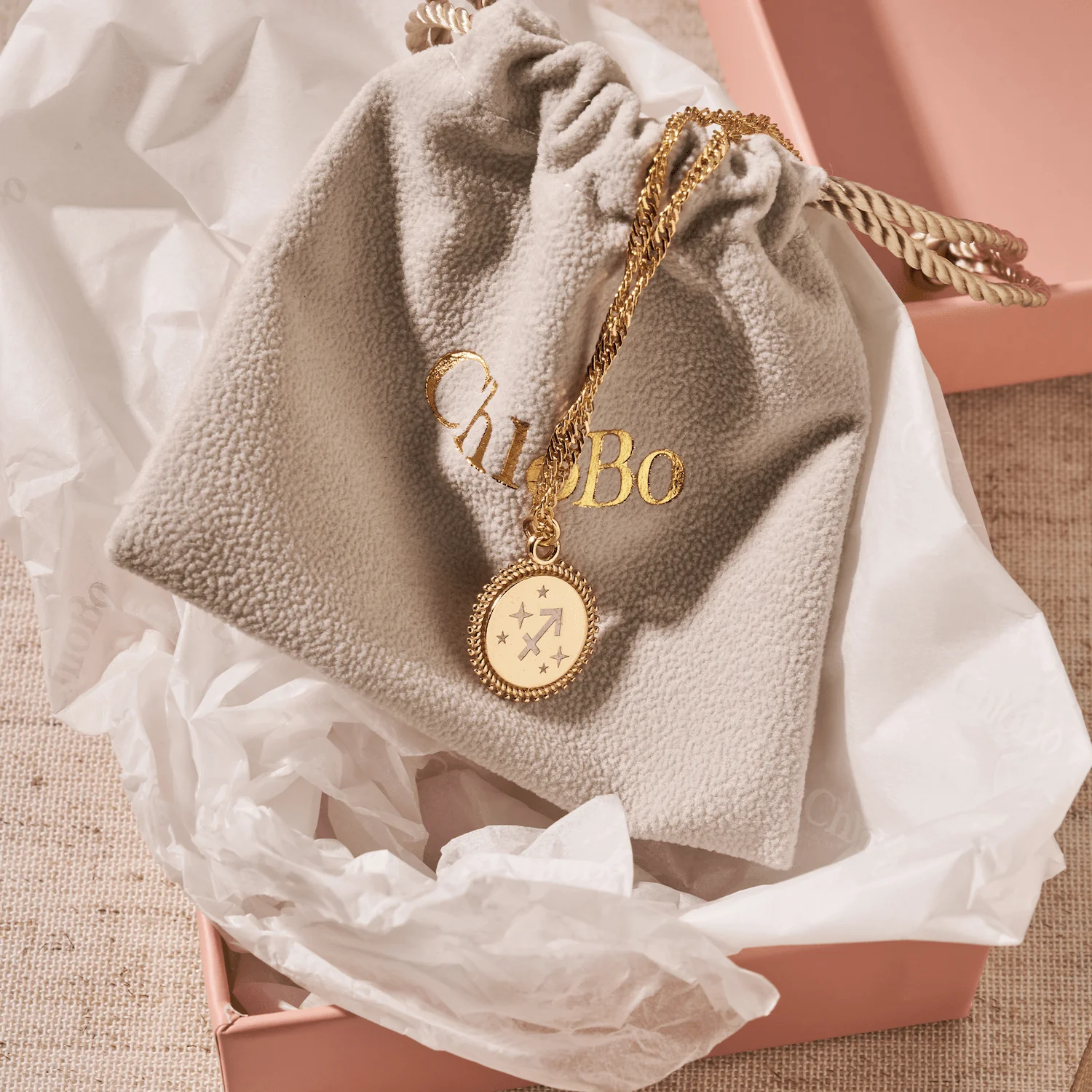 ChloBo Gold Zodiac Moon Coin Necklace - Image 6