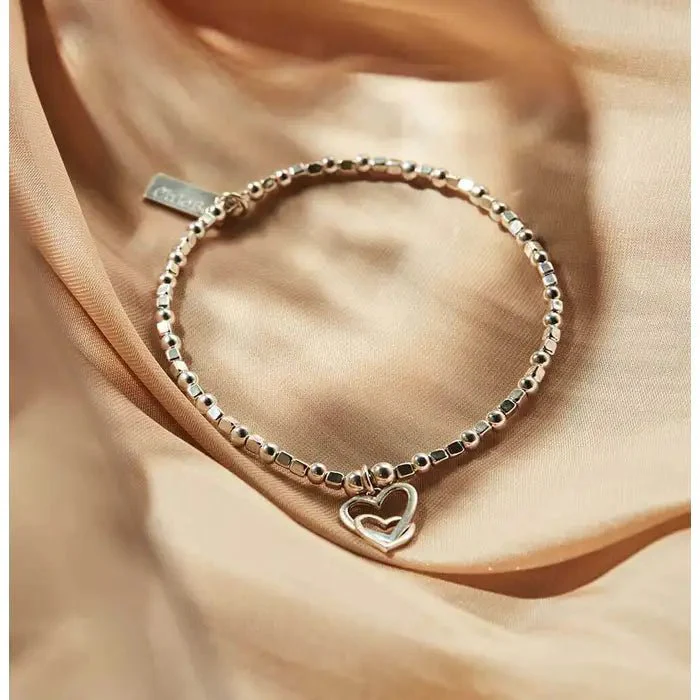 ChloBo Silver Interlocking Love Heart Bracelet - Image 2