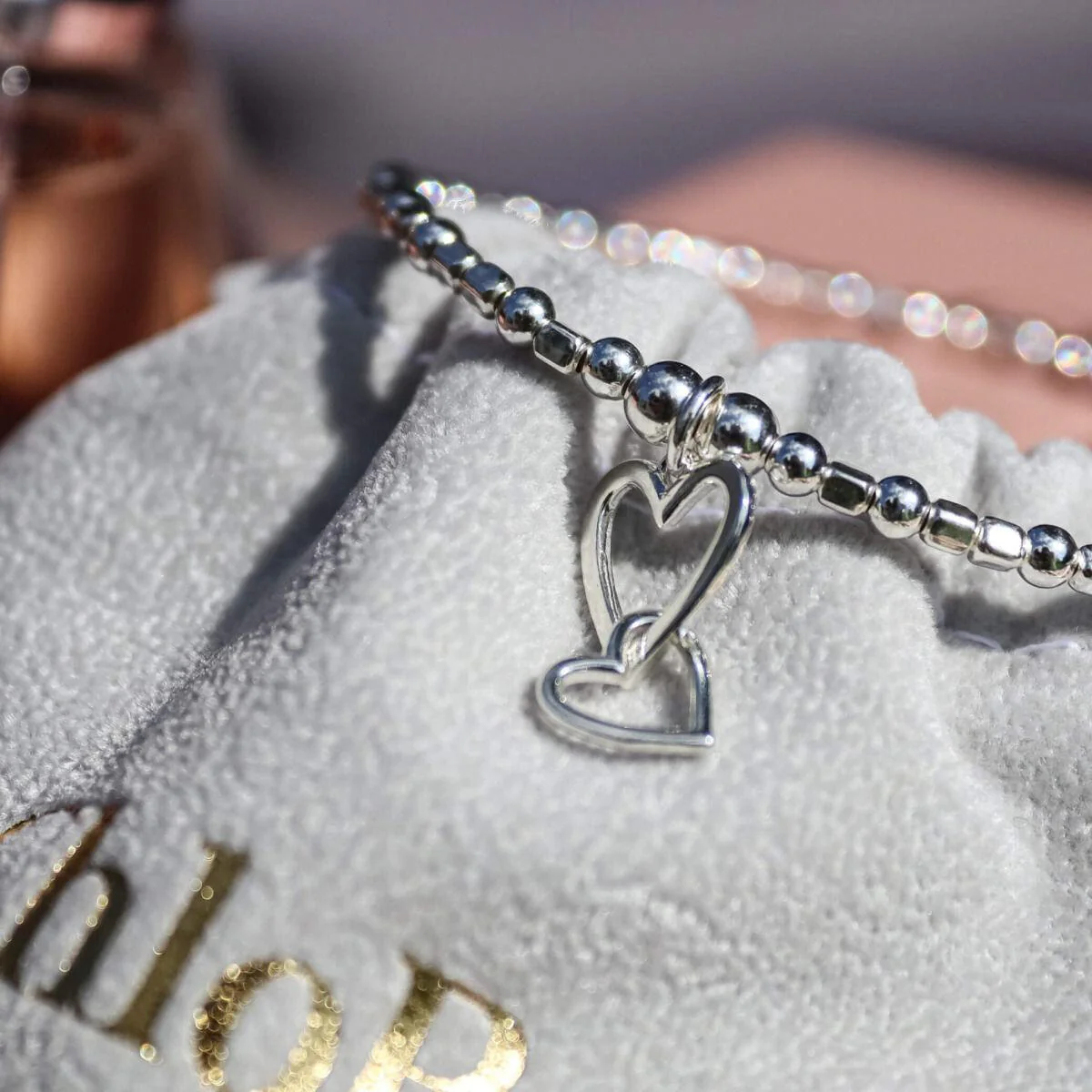 ChloBo Silver Interlocking Love Heart Bracelet - Image 4
