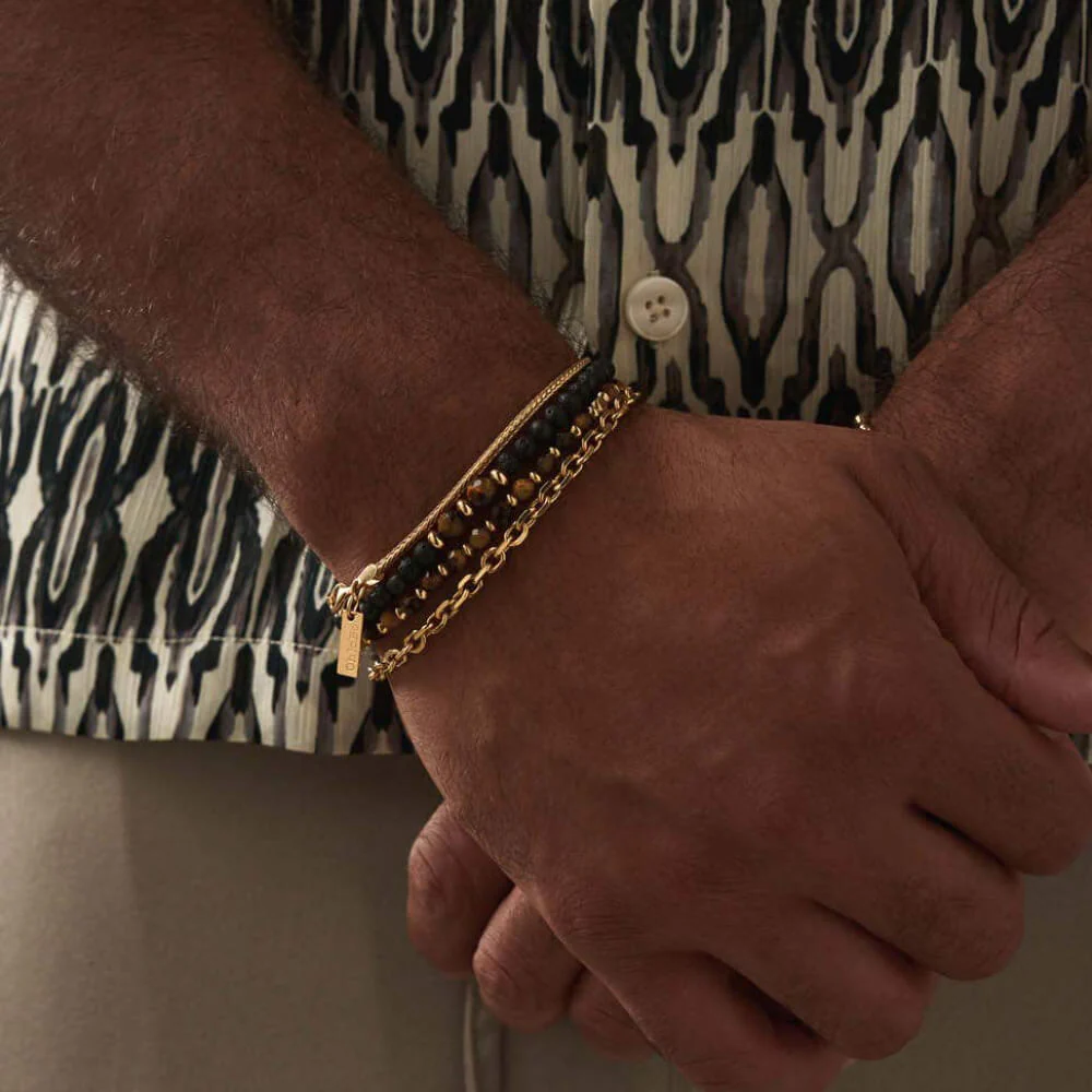 ChloBo Men's
Gold Tiger's Eye Mini Disc Bracelet - Image 2