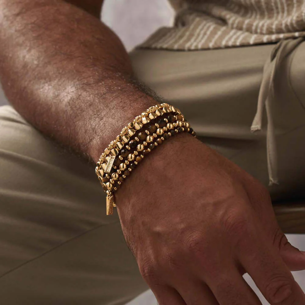 ChloBo Men's
Gold Tiger's Eye Mini Disc Bracelet - Image 3