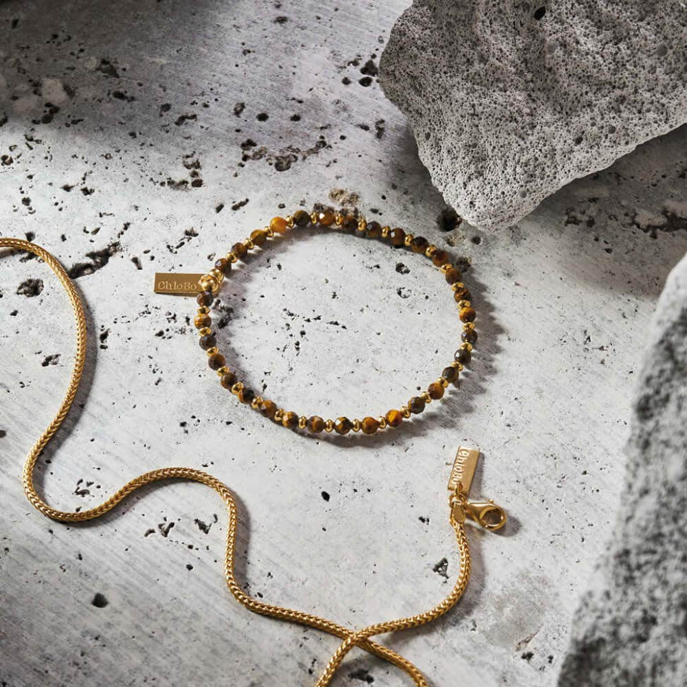 ChloBo Men's
Gold Tiger's Eye Mini Disc Bracelet - Image 4