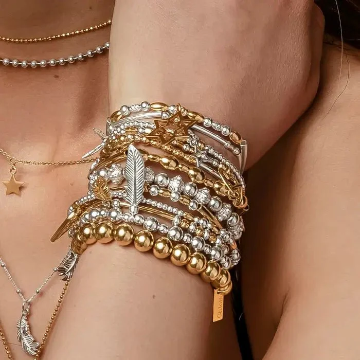 ChloBo Silver Mini Small Ball Feather Bracelet - Image 2
