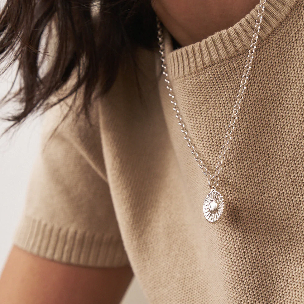 ChloBo Silver Belcher Chain Sun Necklace - Image 3