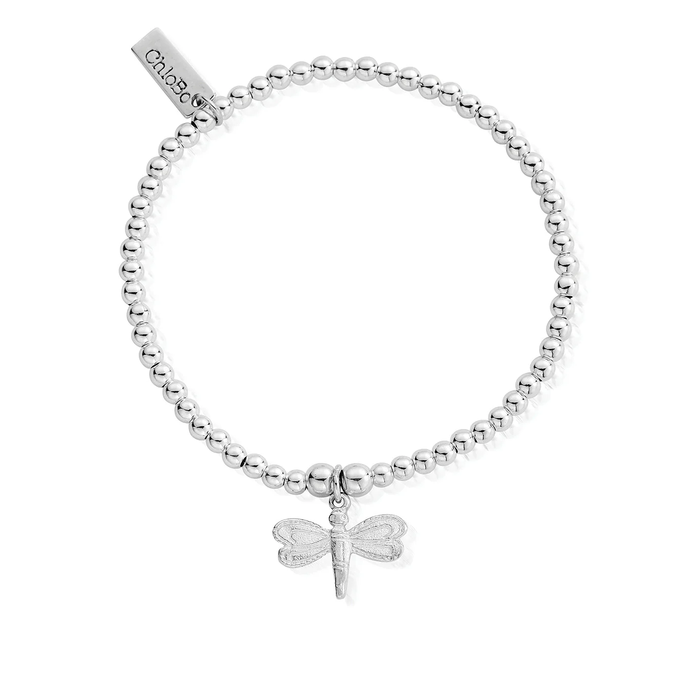 ChloBo Silver Cute Charm Dragonfly Bracelet