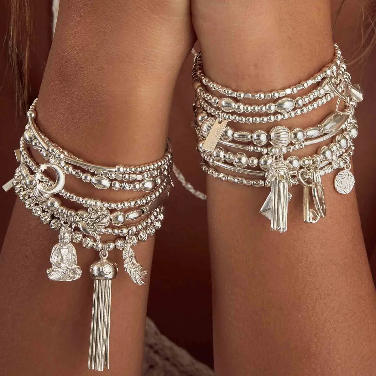 ChloBo Silver Cute Charm Feather Heart Bracelet - Image 5