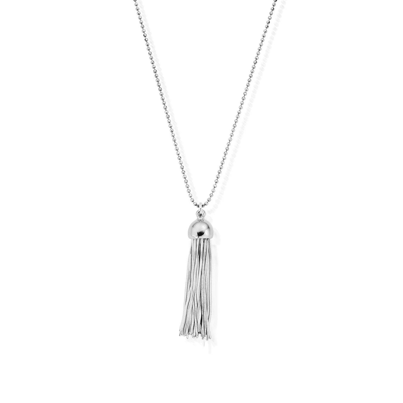 ChloBo Silver Cap Tassel Pendant Necklace