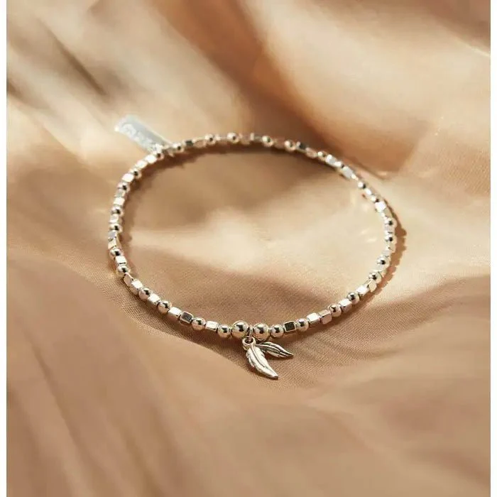 ChloBo Silver Double Feather Bracelet - Image 2