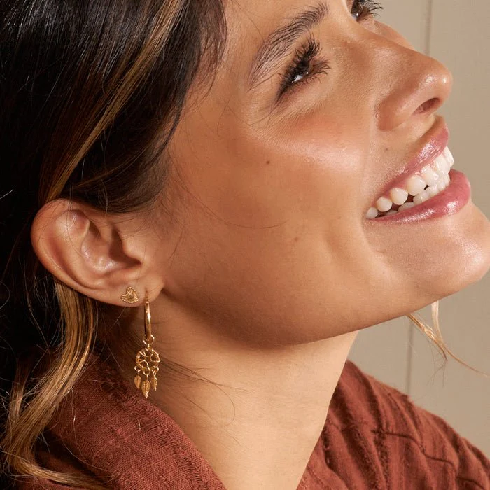 Chlobo Silver Dream Catcher Hoop Earrings - Image 2