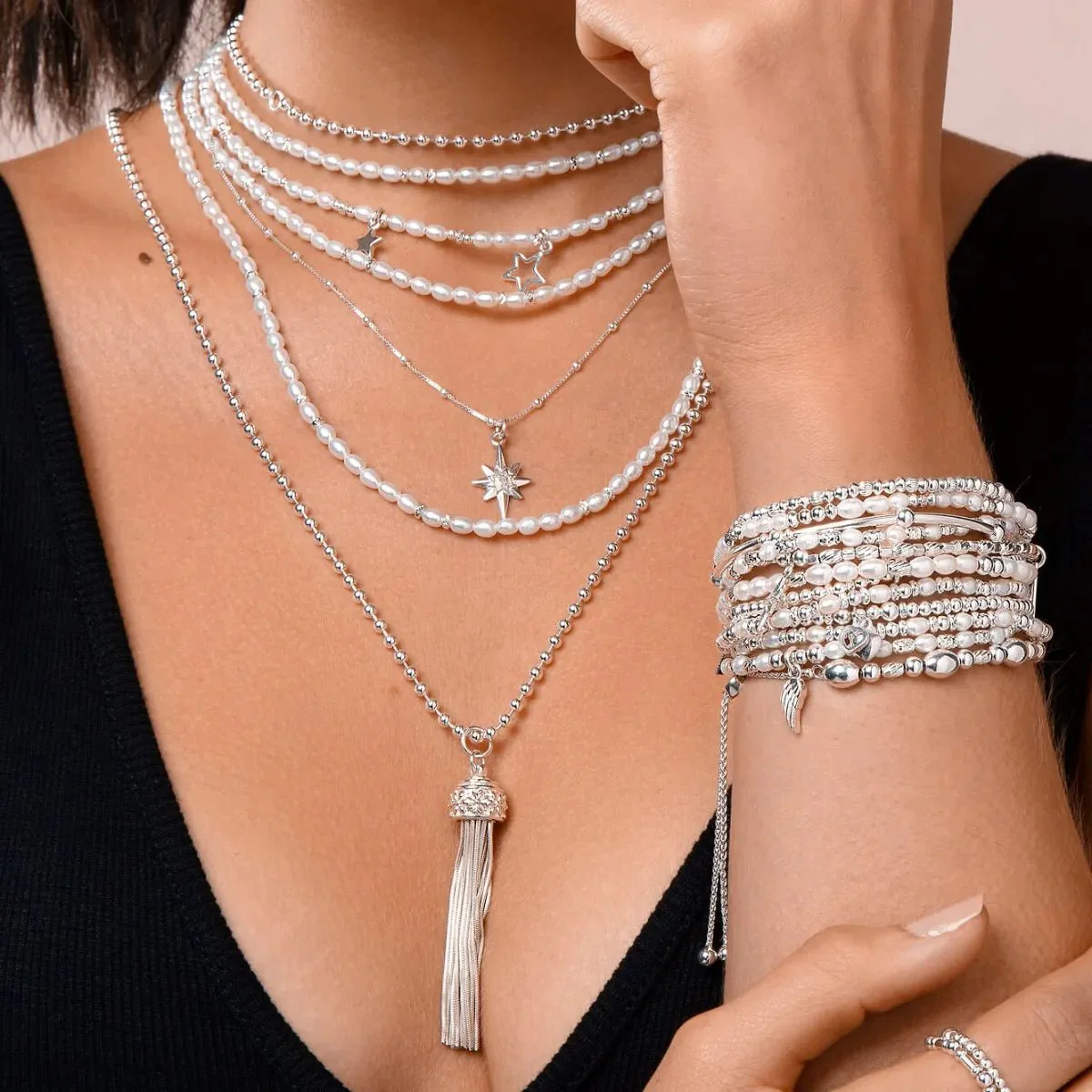 ChloBo Silver and Pearl Forever And Always Bracelet - Image 3