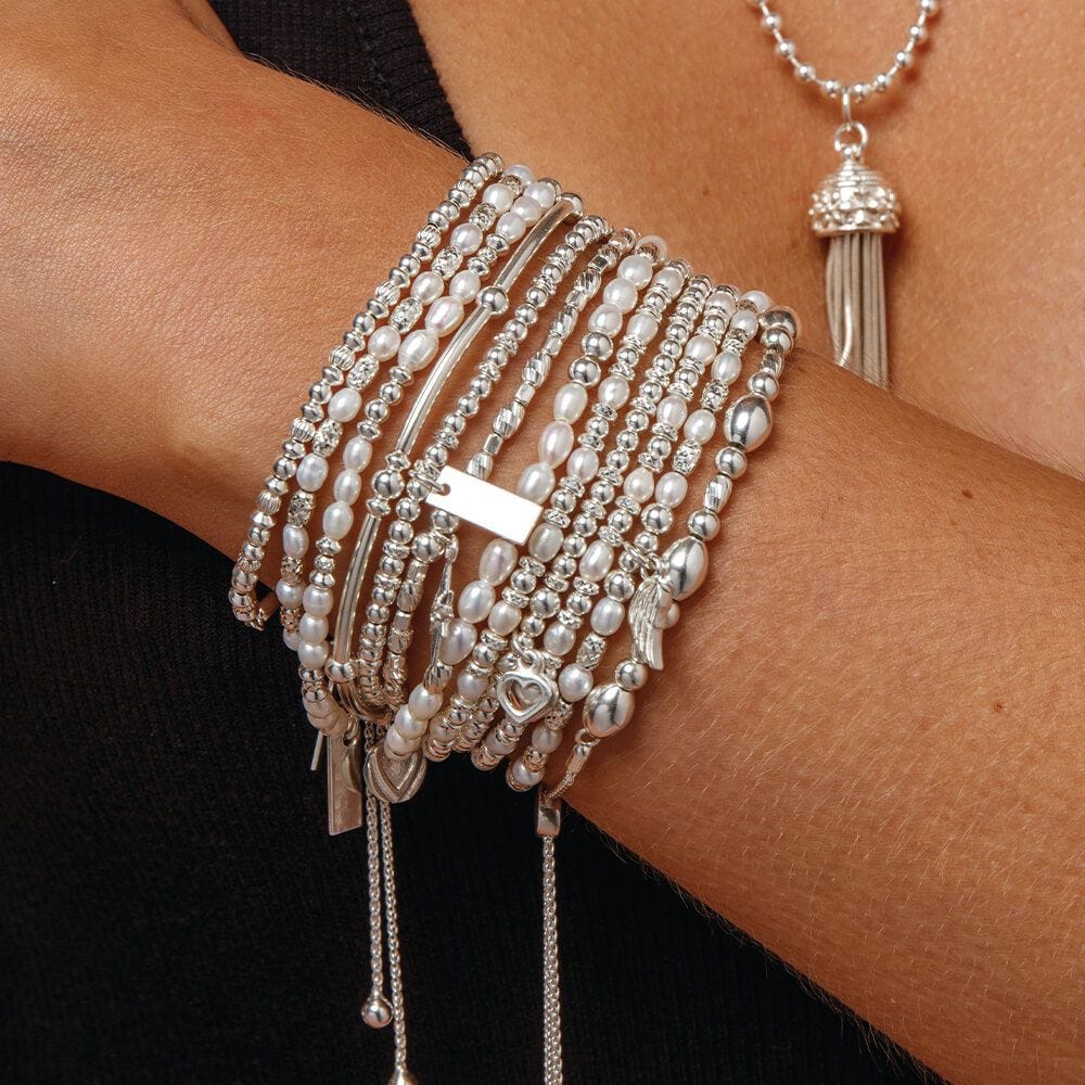 ChloBo Silver and Pearl Heart Of Love Bracelet - Image 2