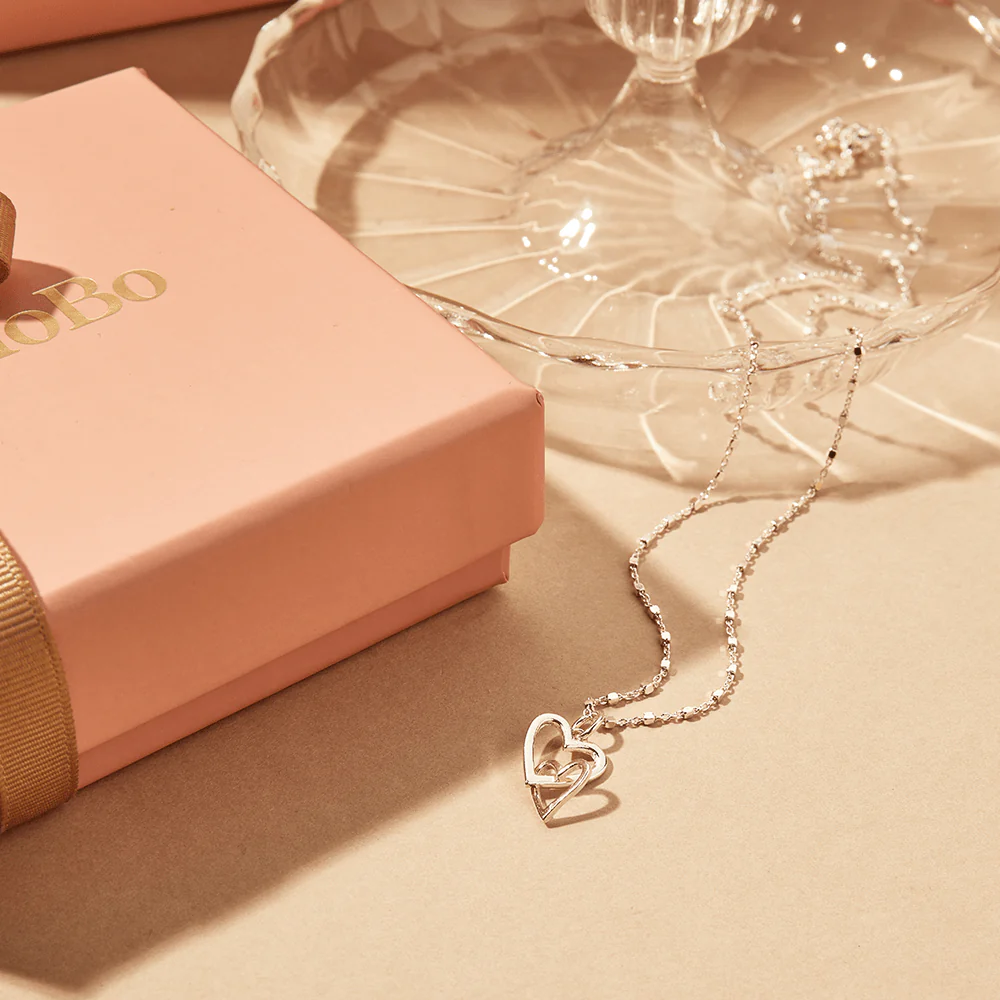 Chlobo Silver Interlocking Love Heart Necklace - Image 2