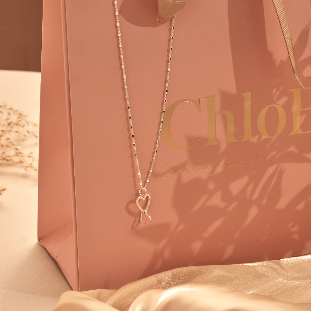 Chlobo Silver Interlocking Love Heart Necklace - Image 3