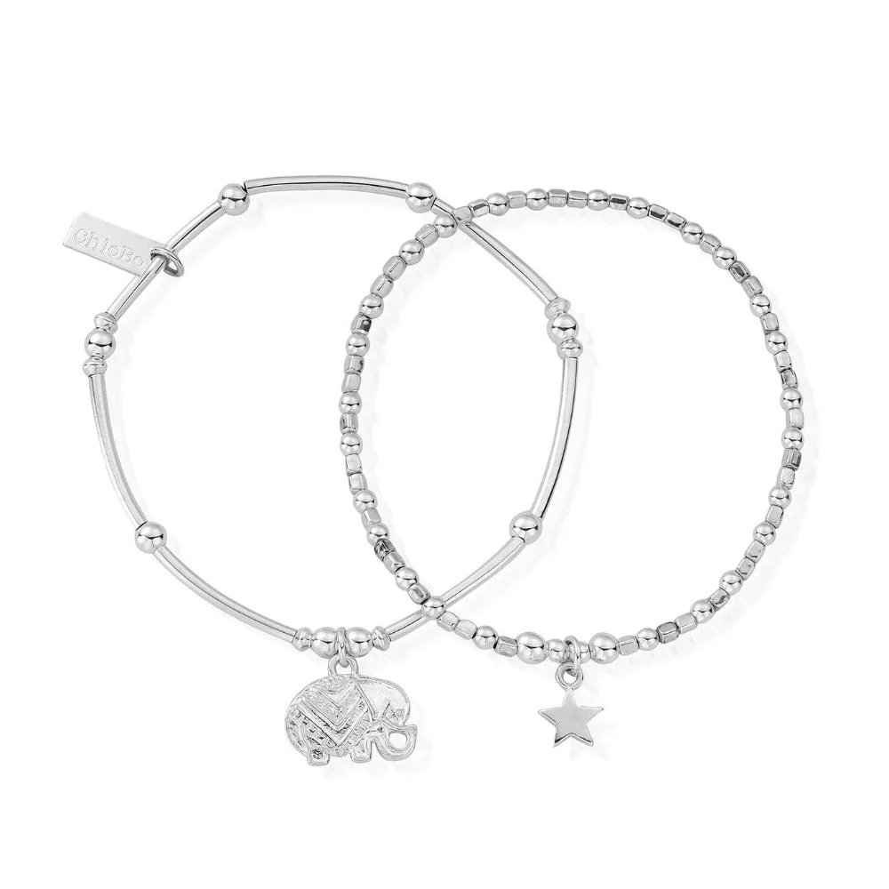 ChloBo Silver Lucky Set of 2 Bracelets
