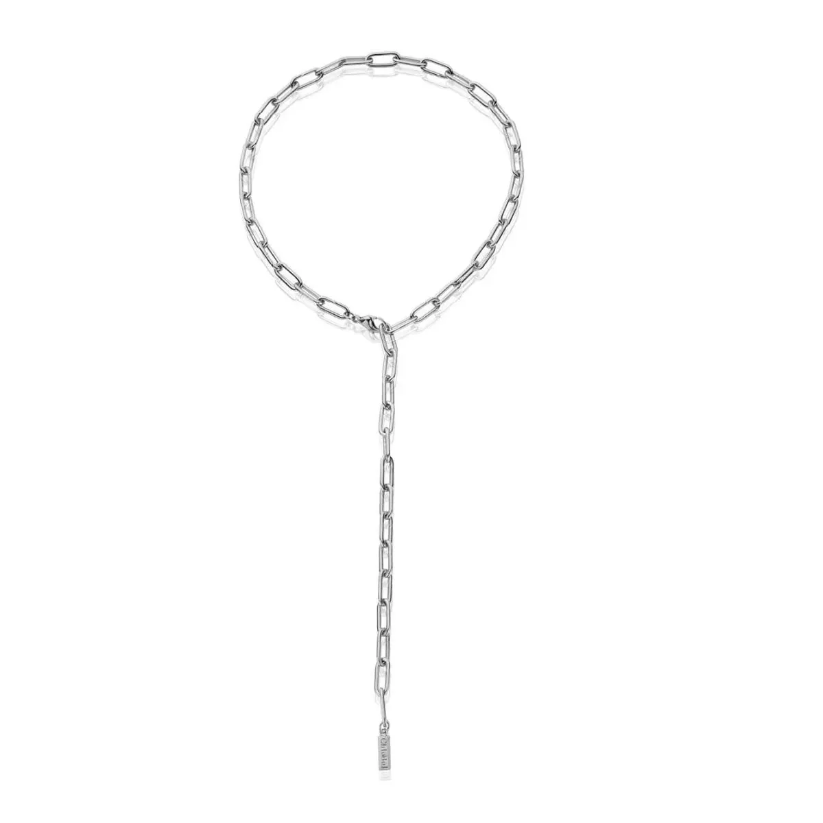 ChloBo Silver Medium Link Lariat Necklace