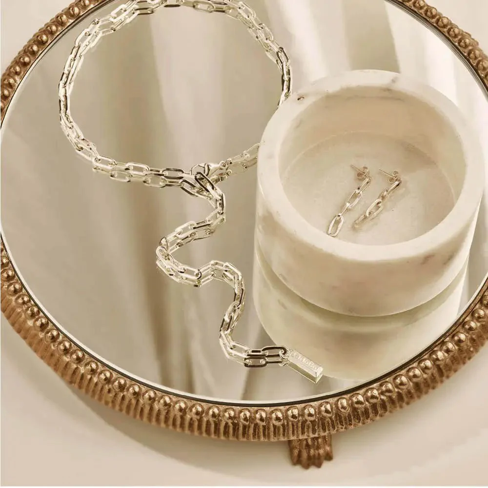 ChloBo Silver Mini Four Link Earrings - Image 2
