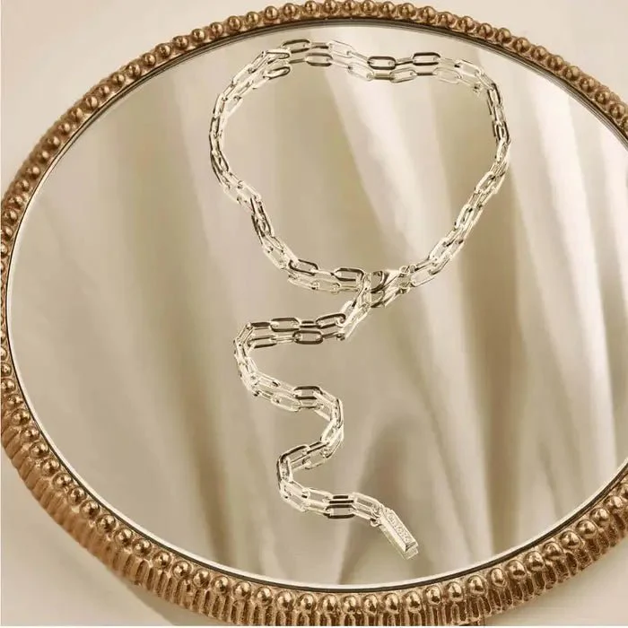 ChloBo Silver Mini Link Lariat Necklace - Image 2