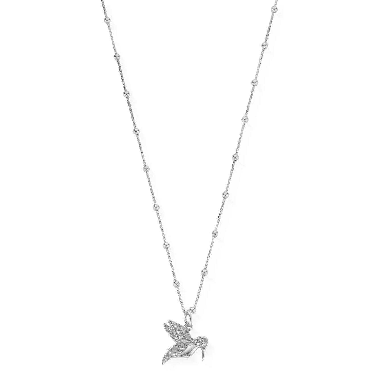 ChloBo Silver Newbie Humming Bird Necklace