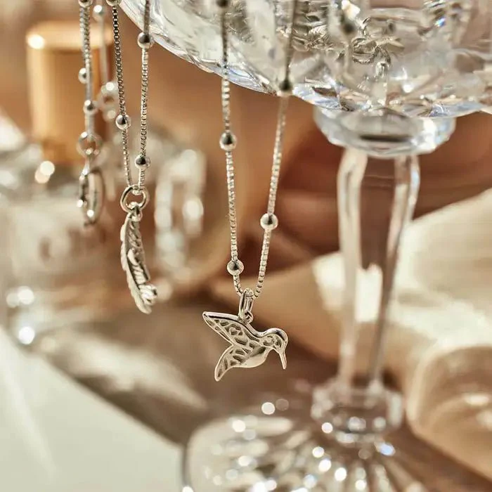 ChloBo Silver Newbie Humming Bird Necklace - Image 2