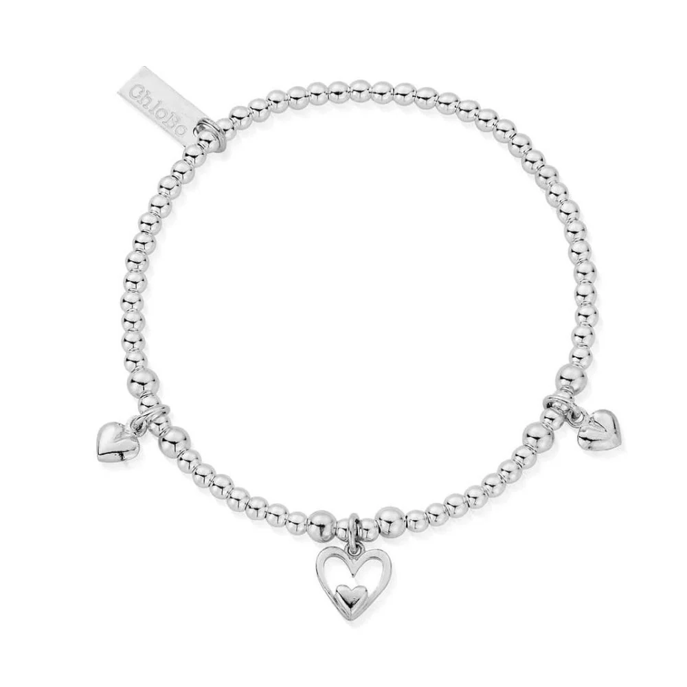 ChloBo Silver Triple Heart Bracelet