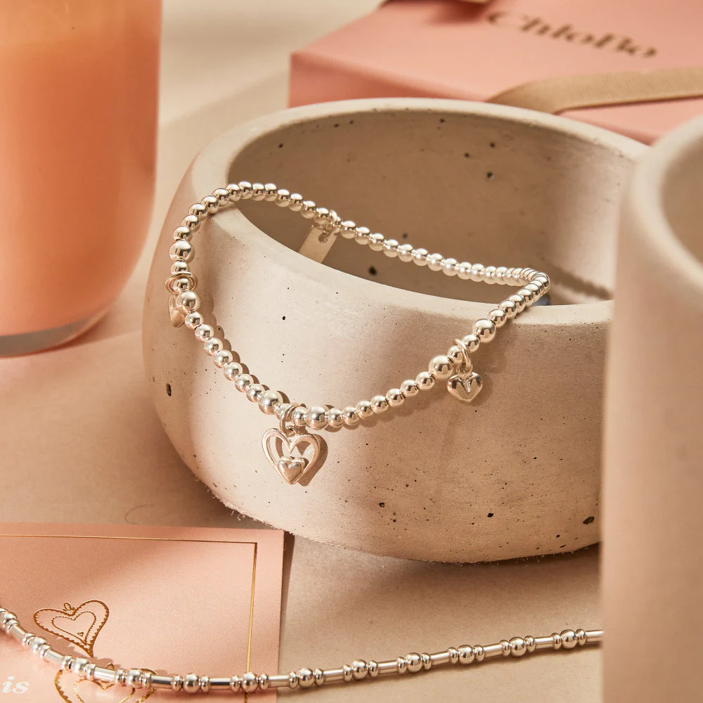 ChloBo Silver Triple Heart Bracelet - Image 3