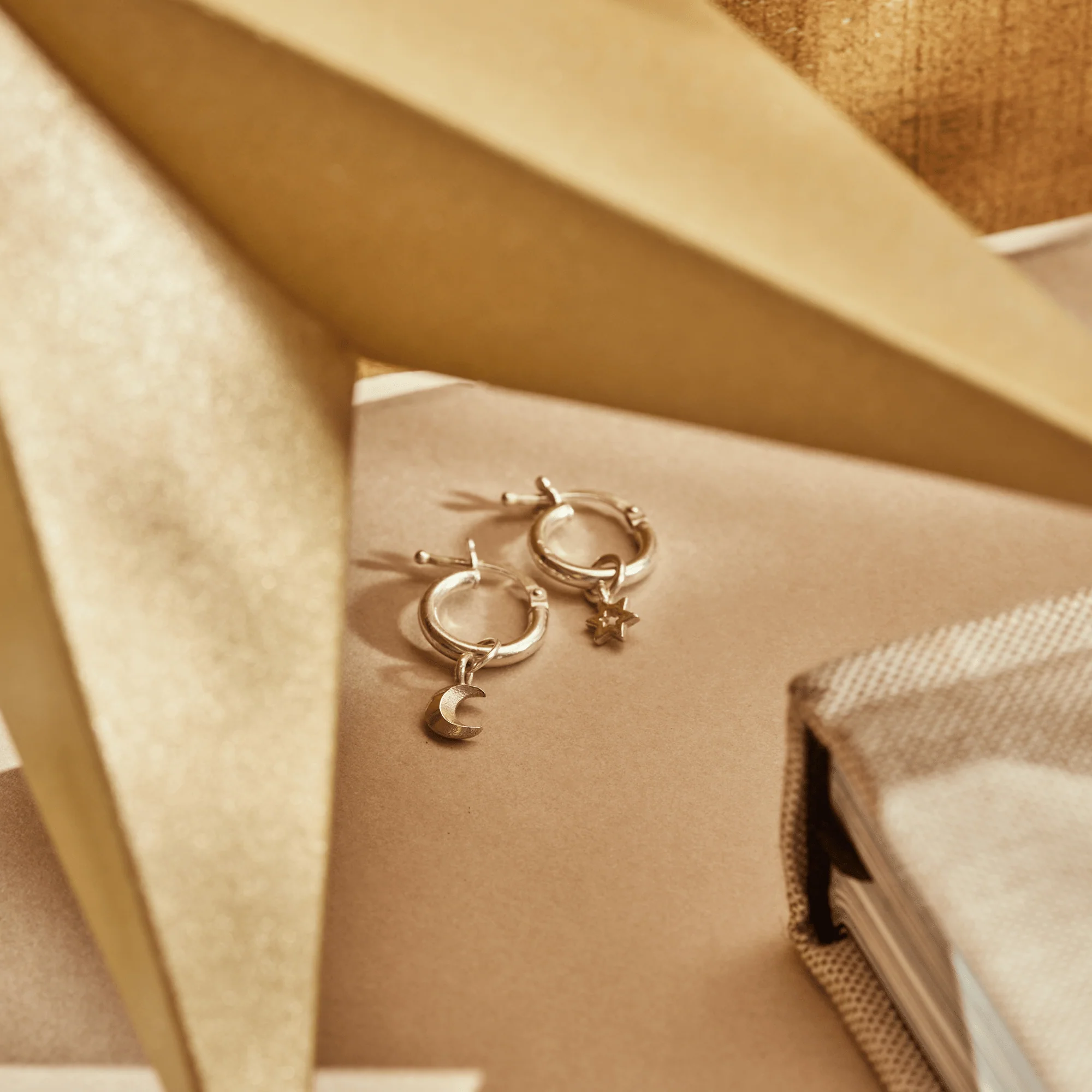 ChloBo Silver Wisdom & Guidance Small Hoops Earrings - Image 2