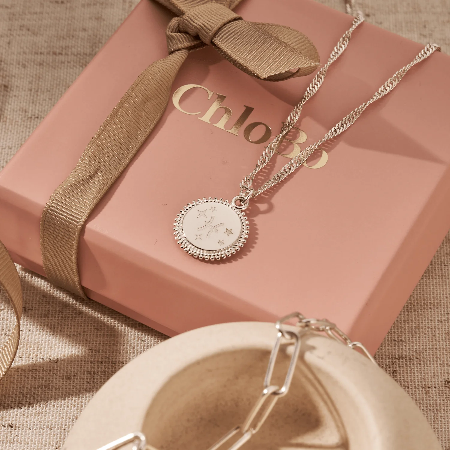 ChloBo Silver Zodiac Moon Coin Necklace - Image 2