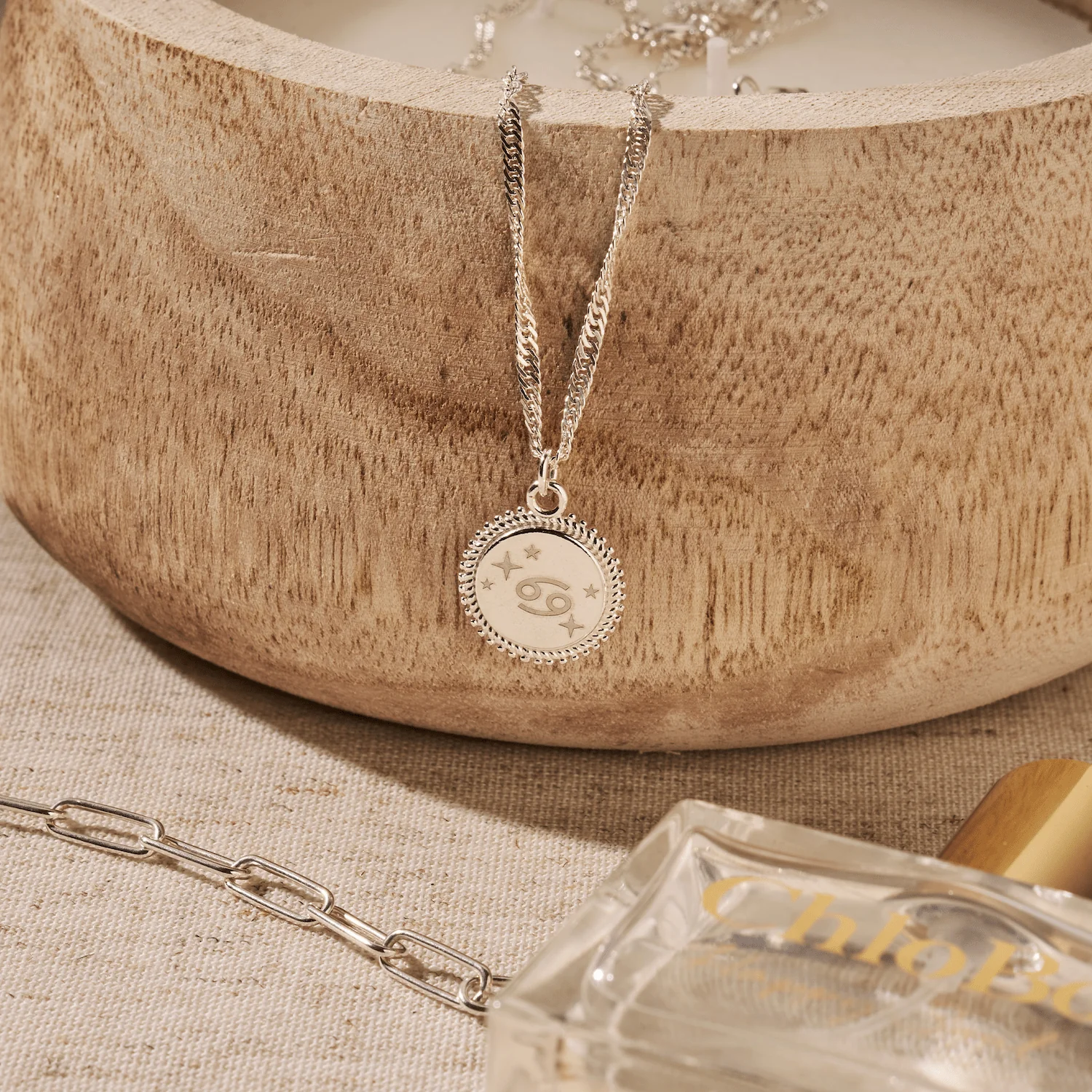 ChloBo Silver Zodiac Moon Coin Necklace - Image 4