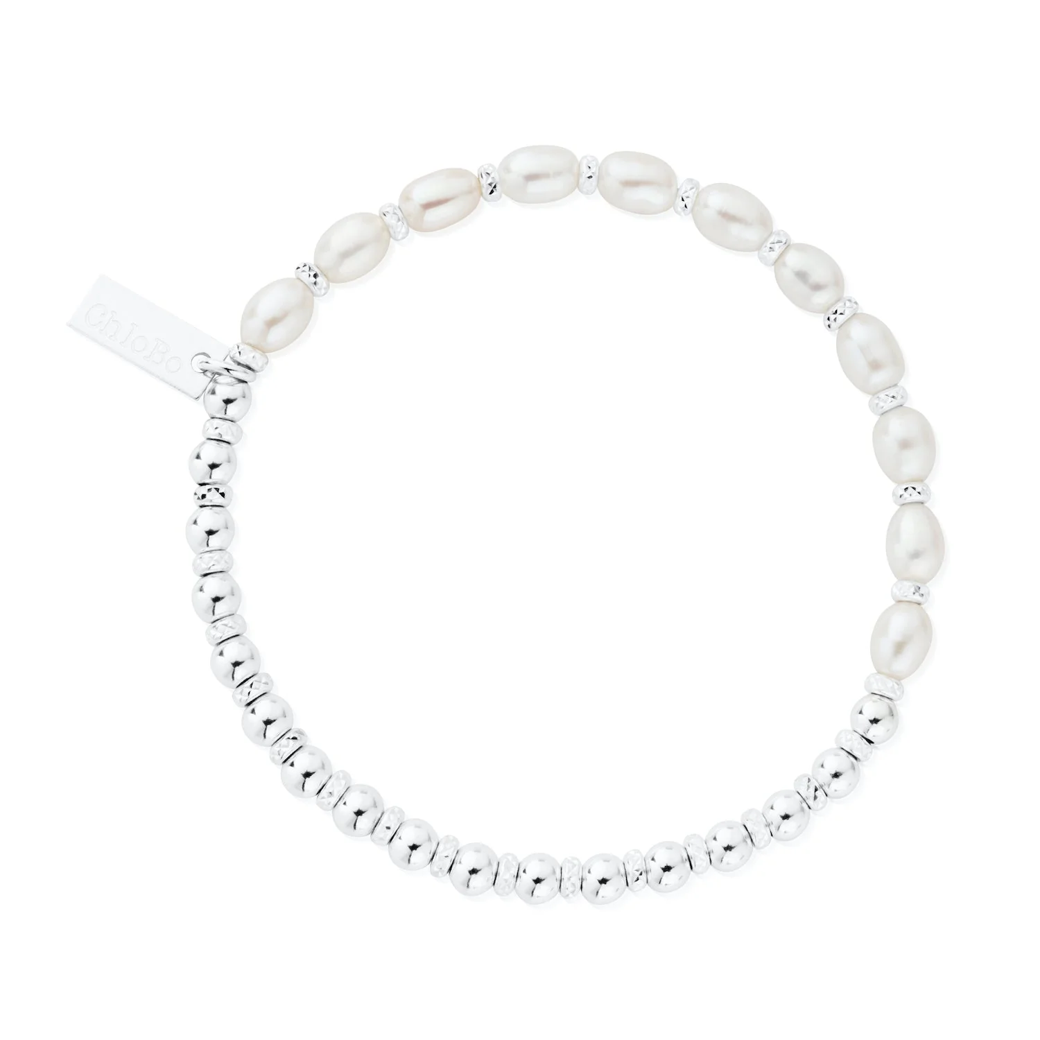 ChloBo Silver and Pearl Story of Love Bracelet