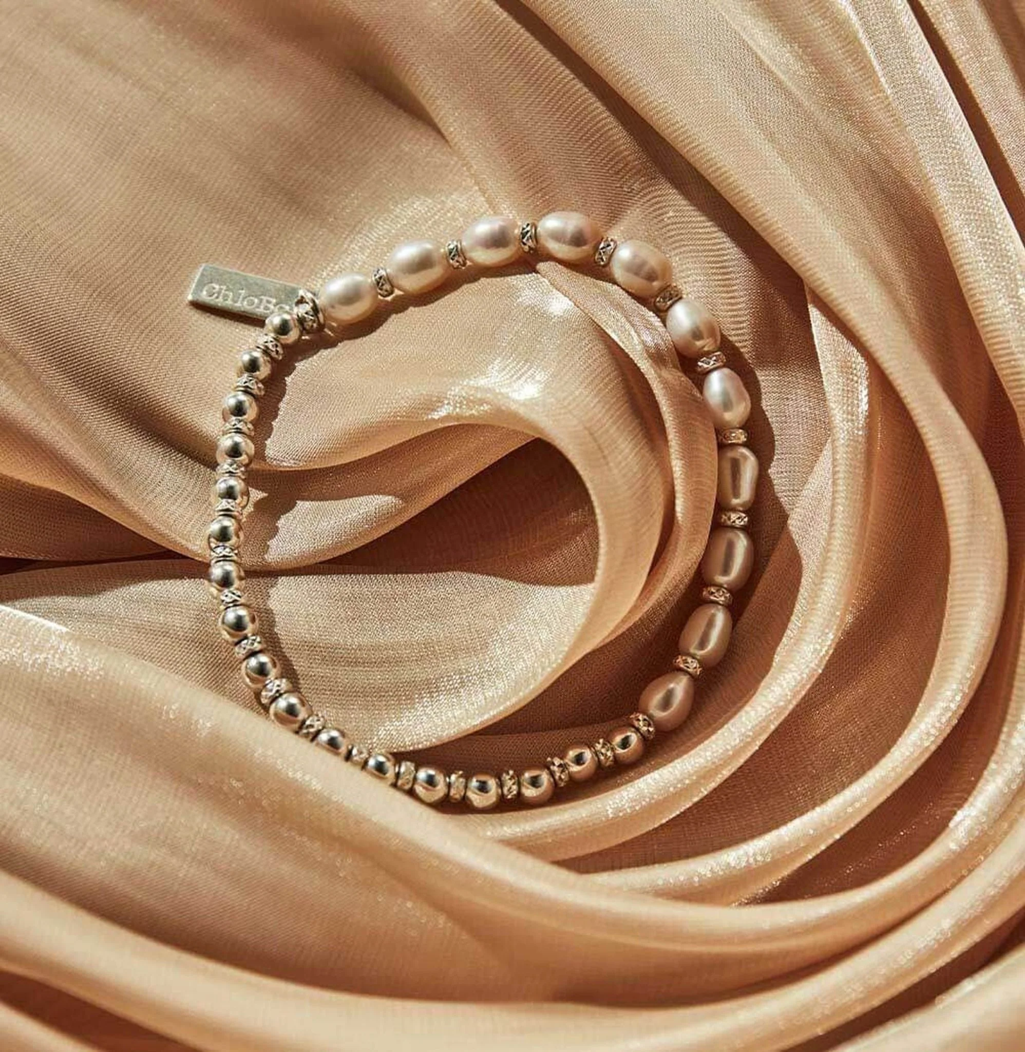 ChloBo Silver and Pearl Story of Love Bracelet - Image 3