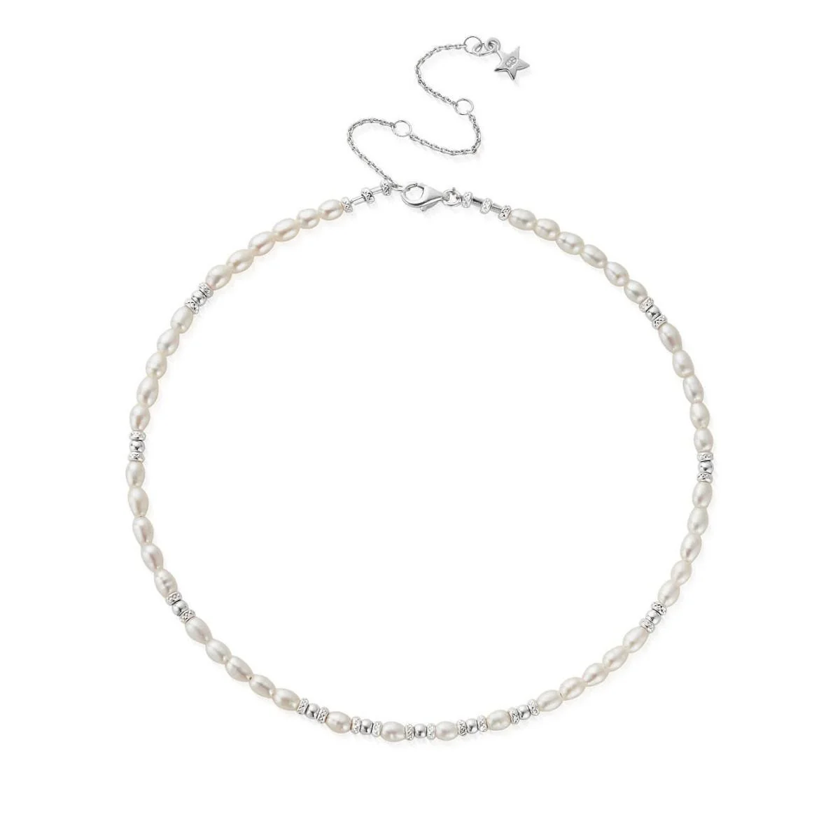 ChloBo Silver and Pearl Choker Necklace