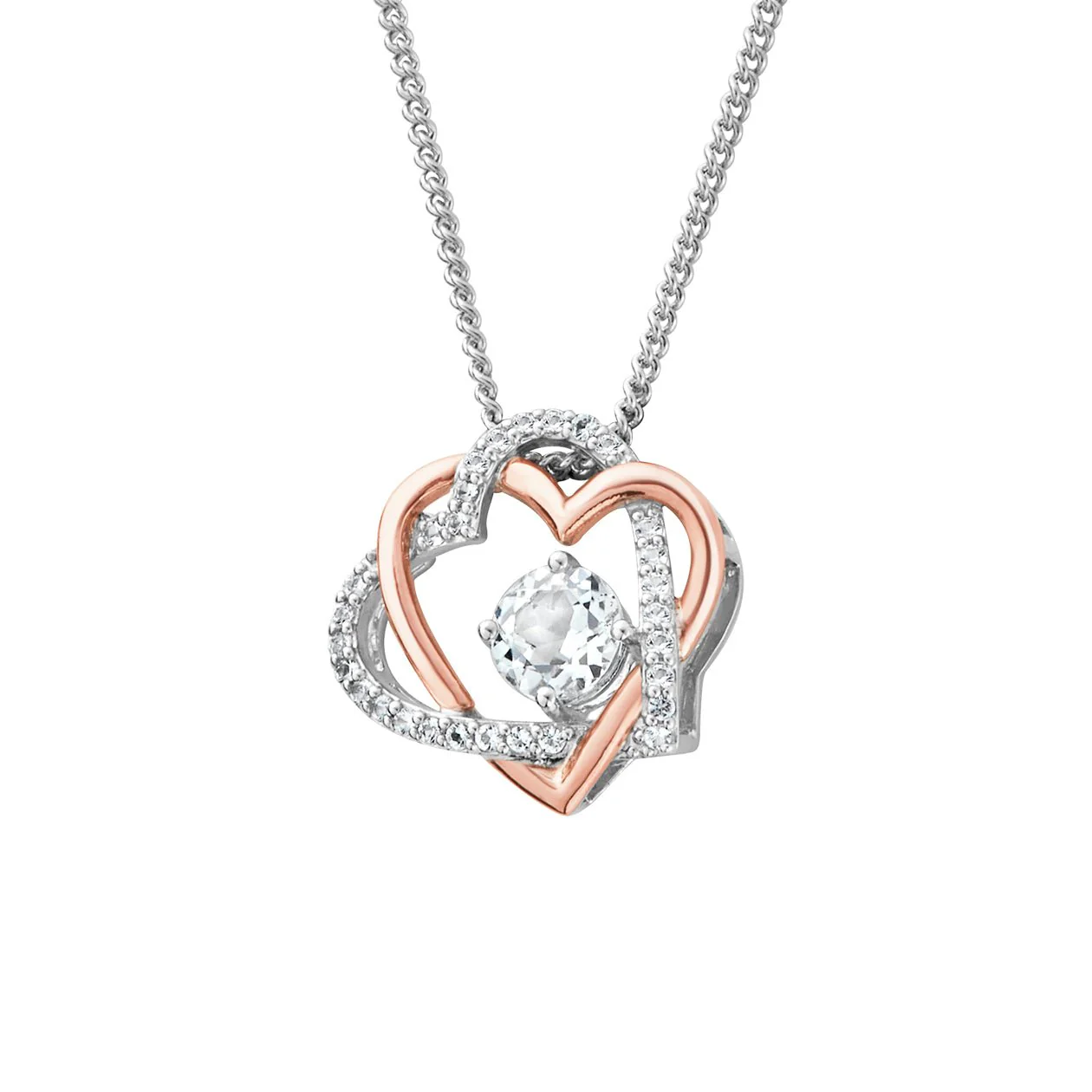 Clogau Always in my Heart White Topaz Necklace