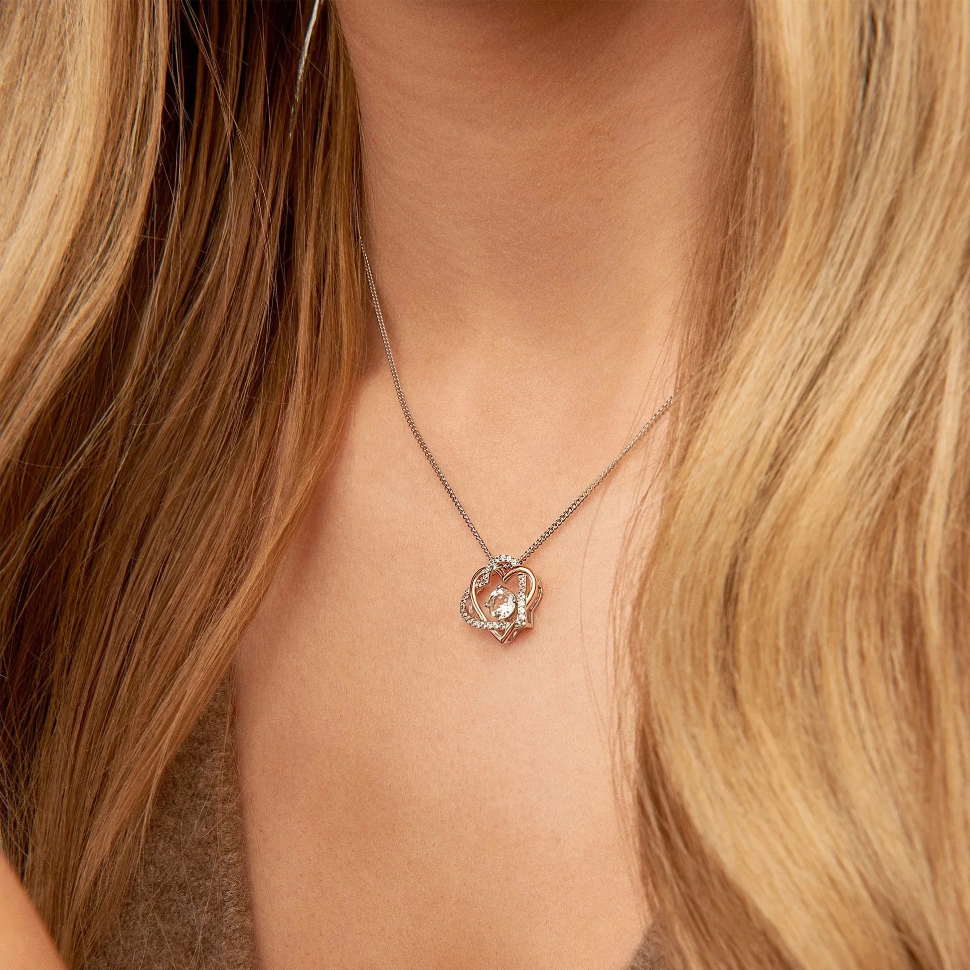 Clogau Always in my Heart White Topaz Necklace - Image 5