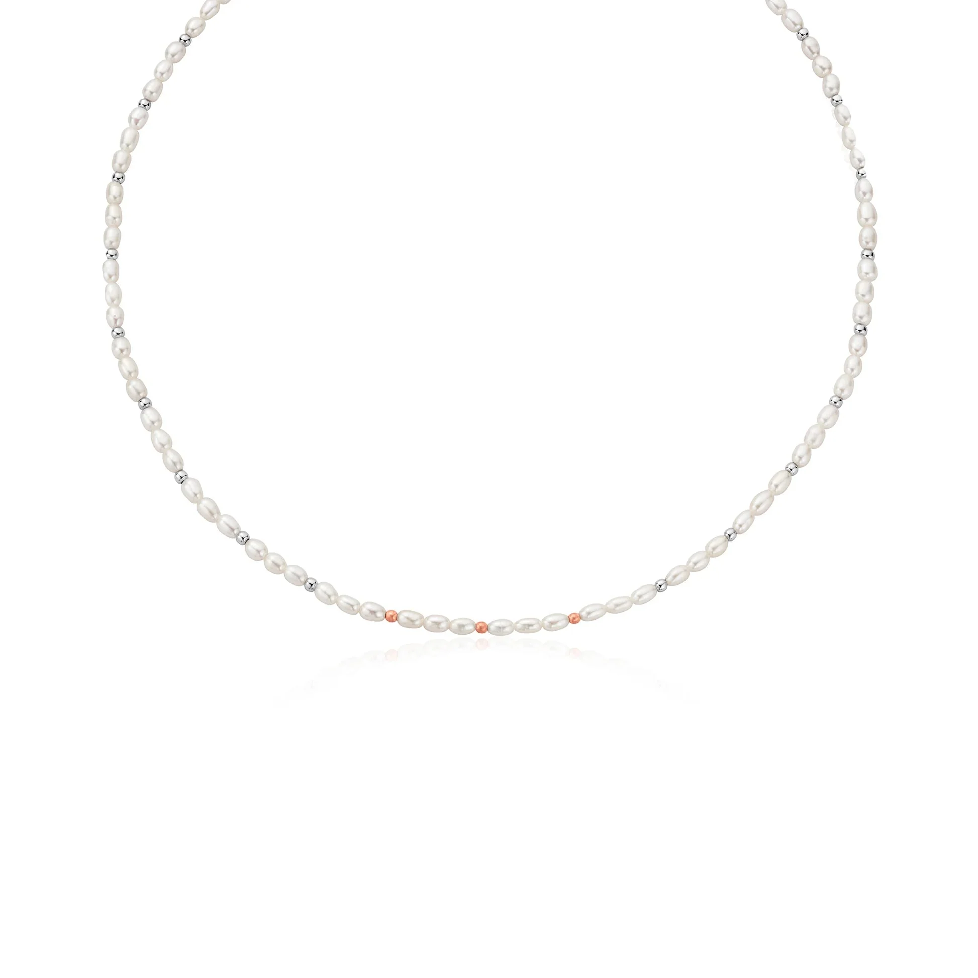 Clogau Welsh Beachcomber Silver and Pearl Necklace - Image 2