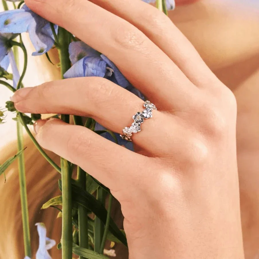 Clogau Forget Me Not Silver Ring - Image 2