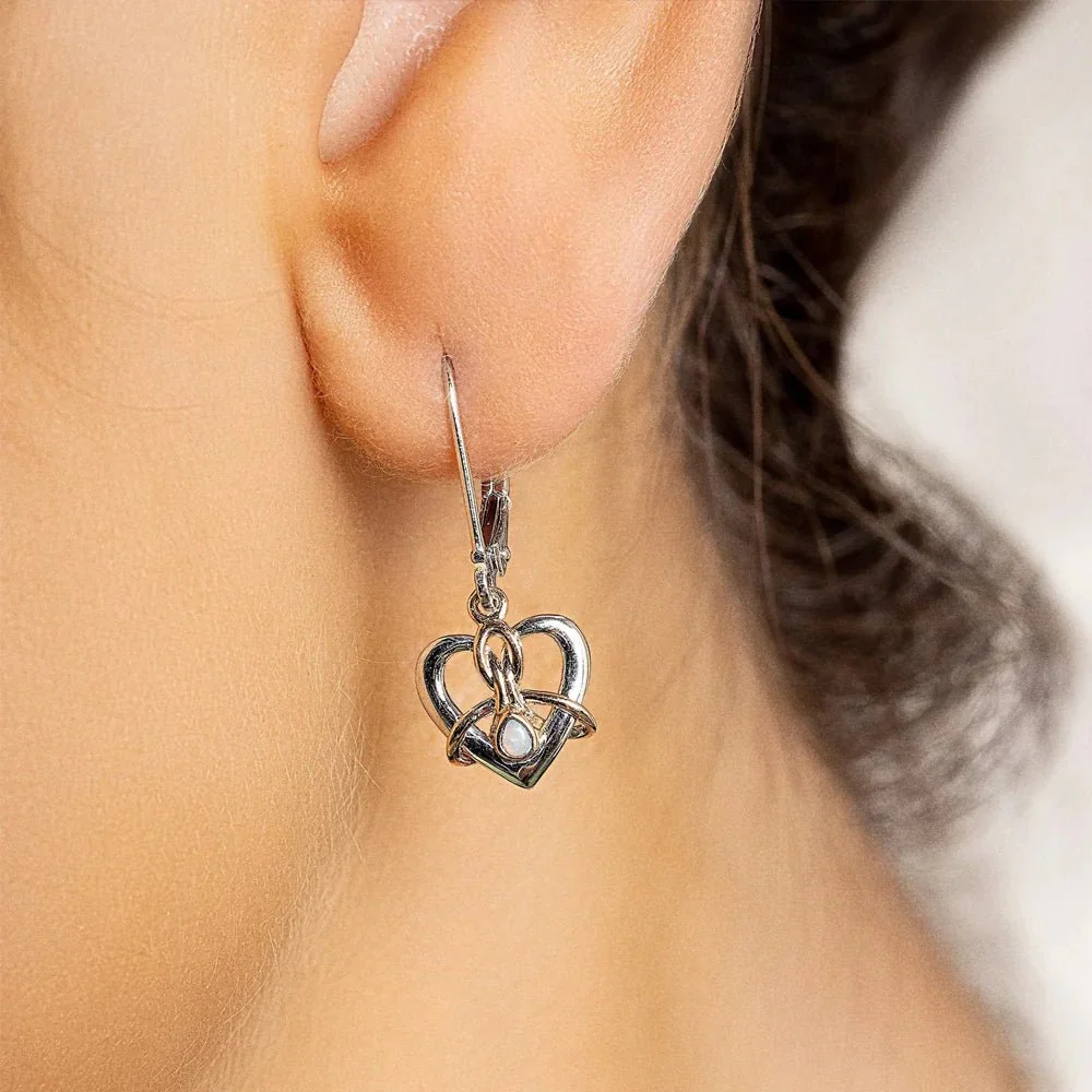 Clogau Dwynwen Opal and Silver Drop Earrings - Image 2