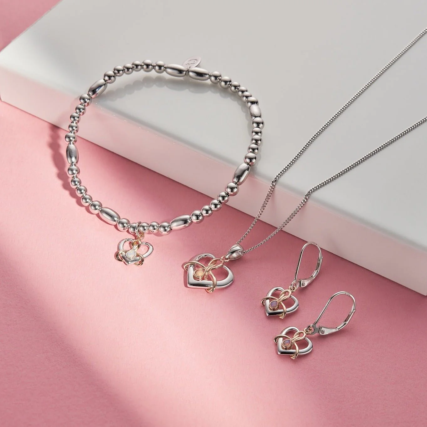 Clogau Dwynwen Opal and Silver Drop Earrings - Image 5
