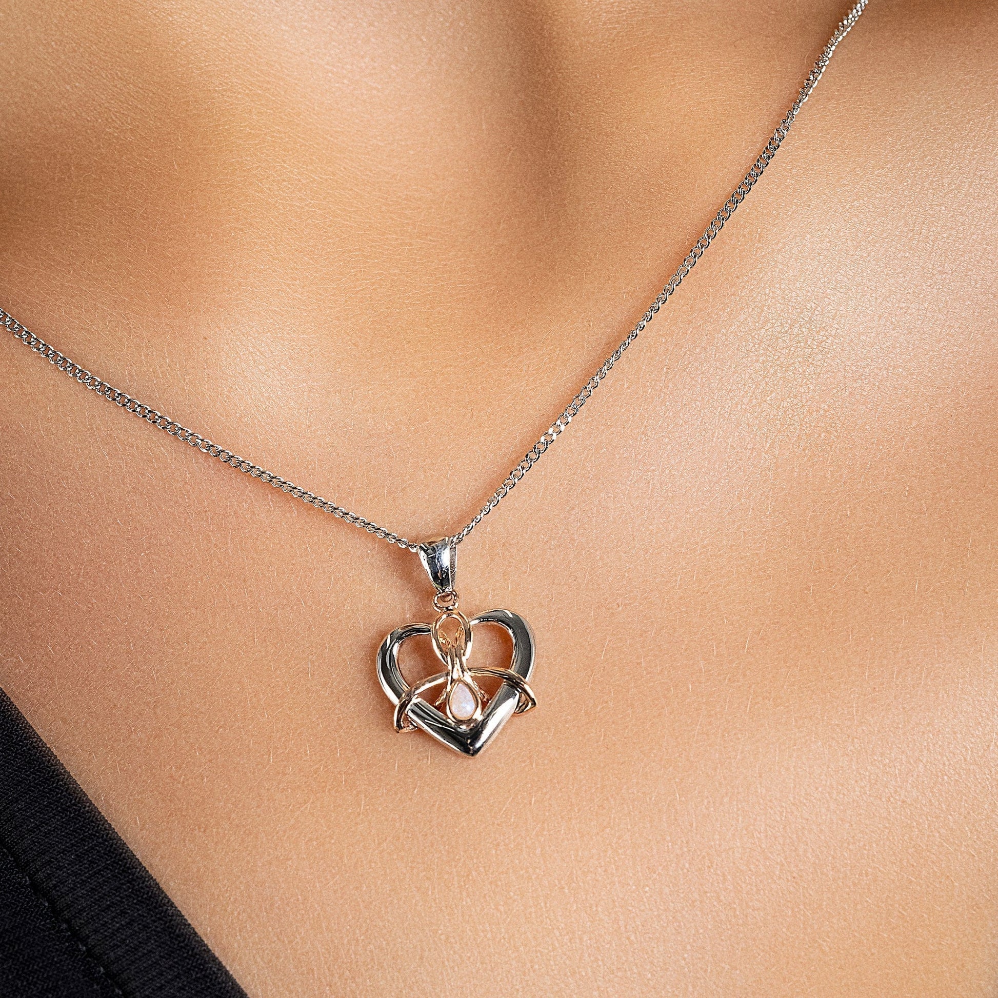 Clogau Silver Dwynwen Opal Pendant Necklace - Image 3