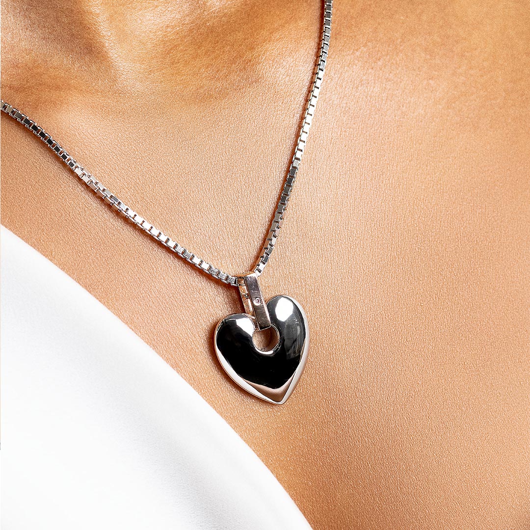 Clogau Large Cariad Diamond Heart Necklace - Image 2