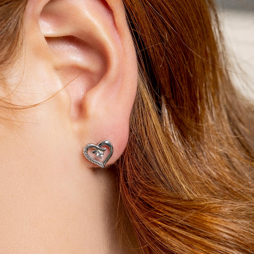 Clogau Kiss Silver Stud Earrings - Image 2