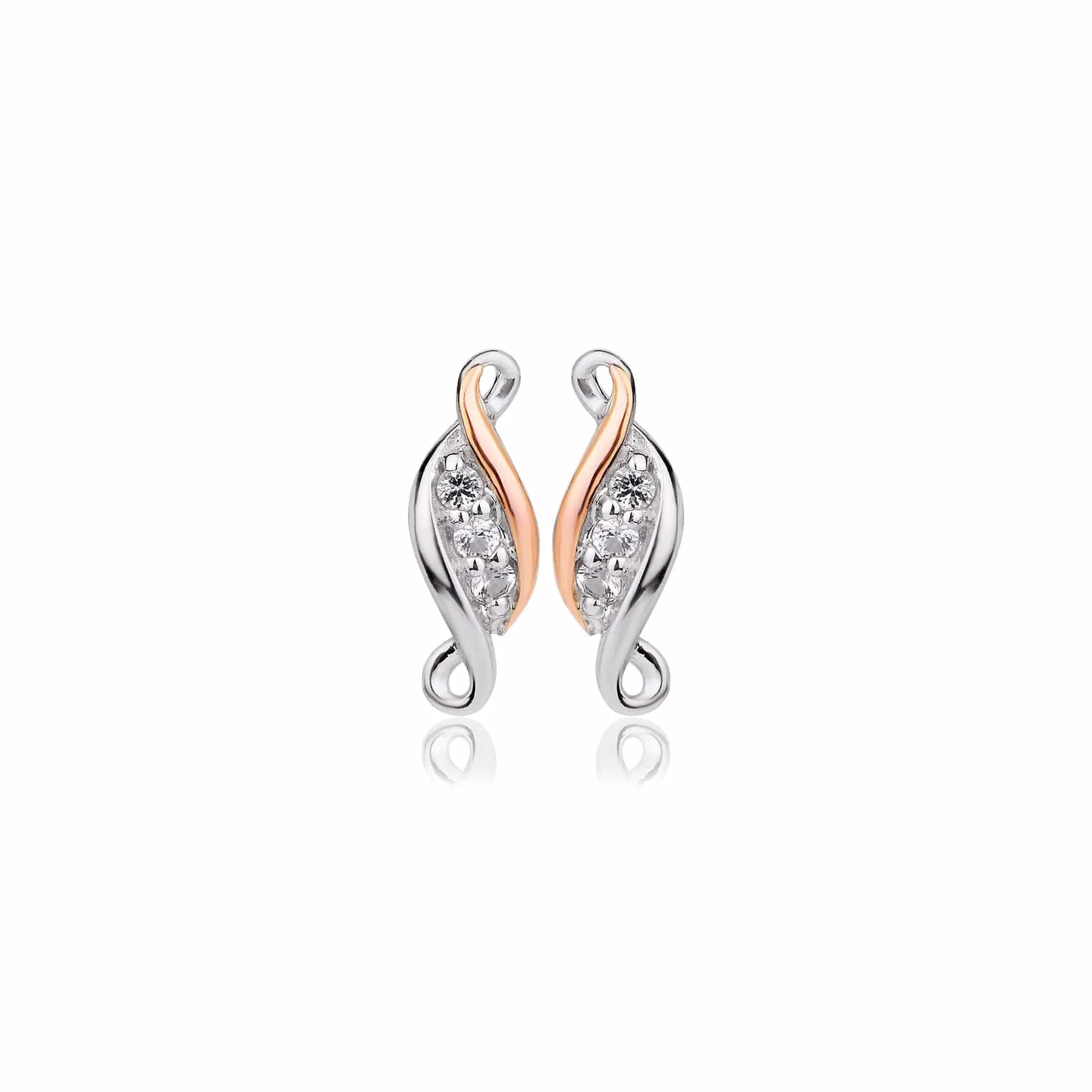 Clogau Past Present Future Silver Stud Earrings