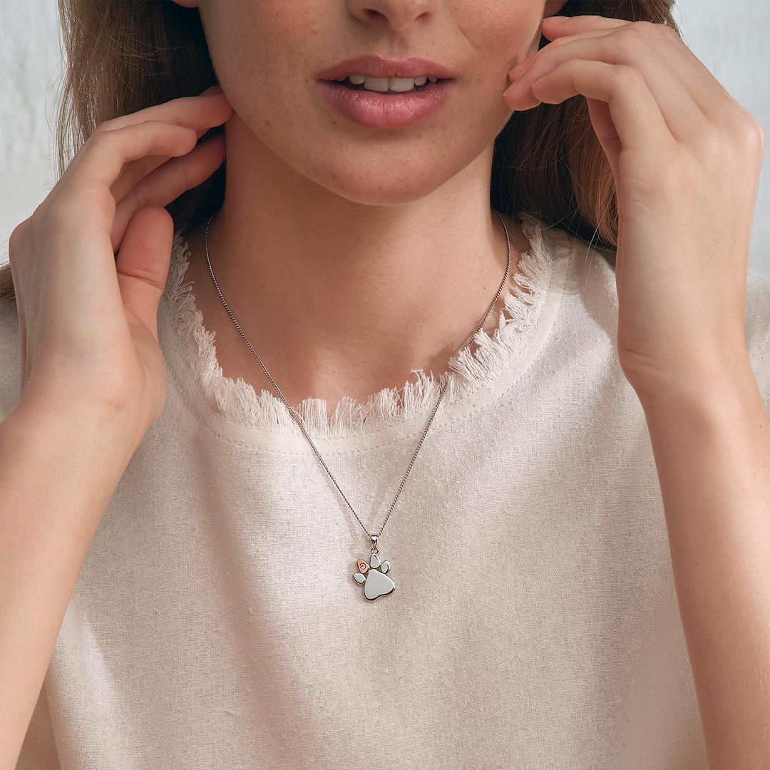 Clogau Paw Print On My Heart Necklace - Image 2