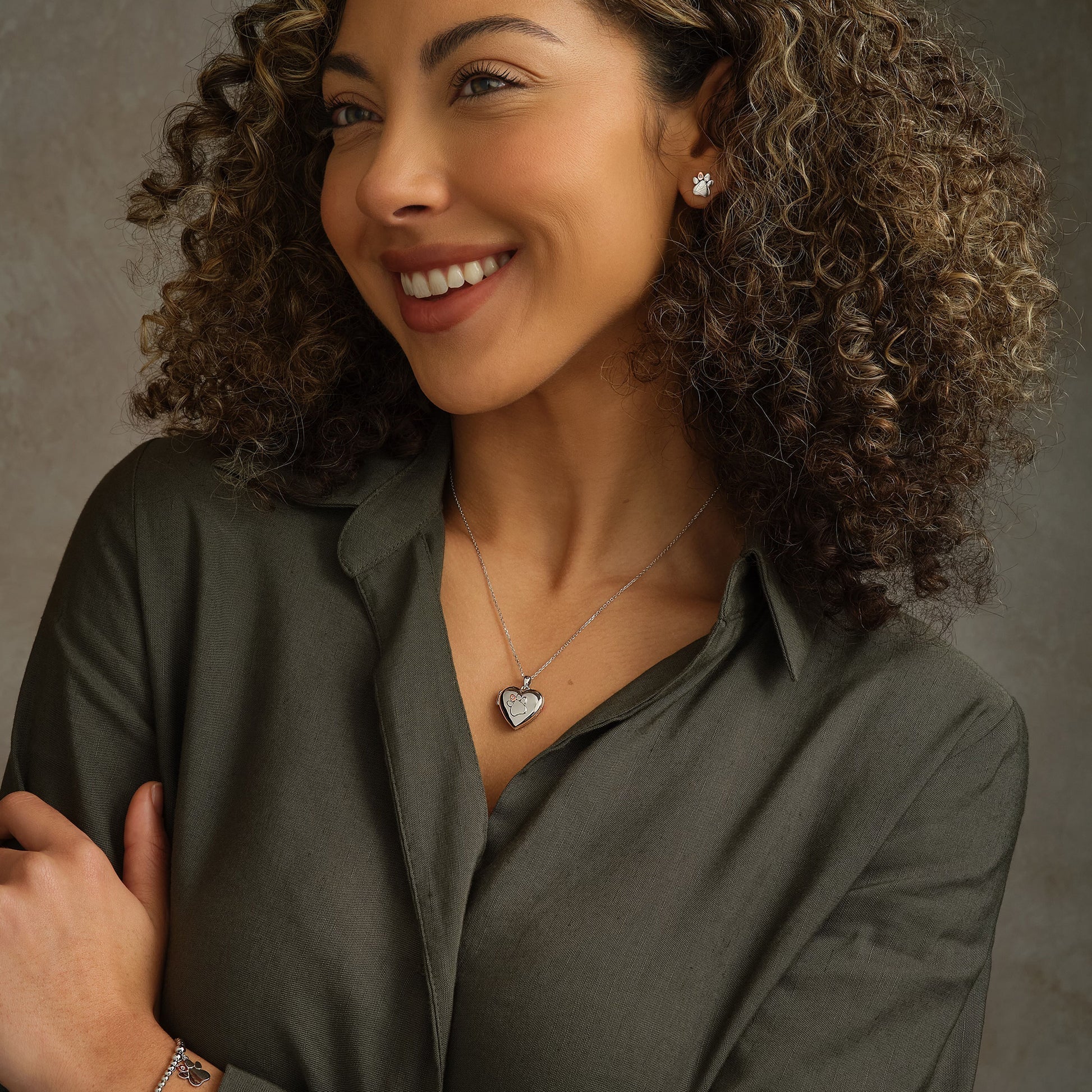 Clogau Paw Print Heart Locket Necklace - Image 2