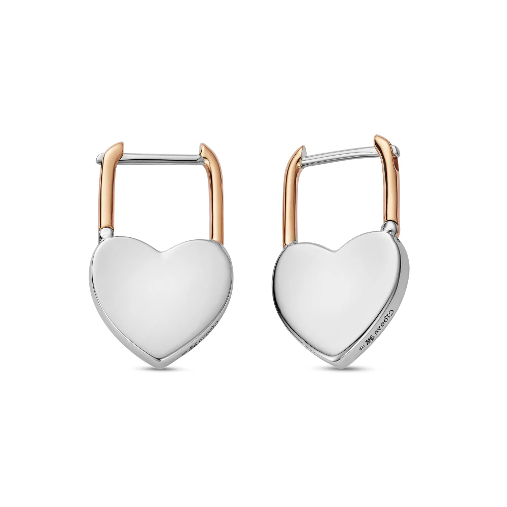 Clogau Silver Cariad Padlock Hoop Earrings