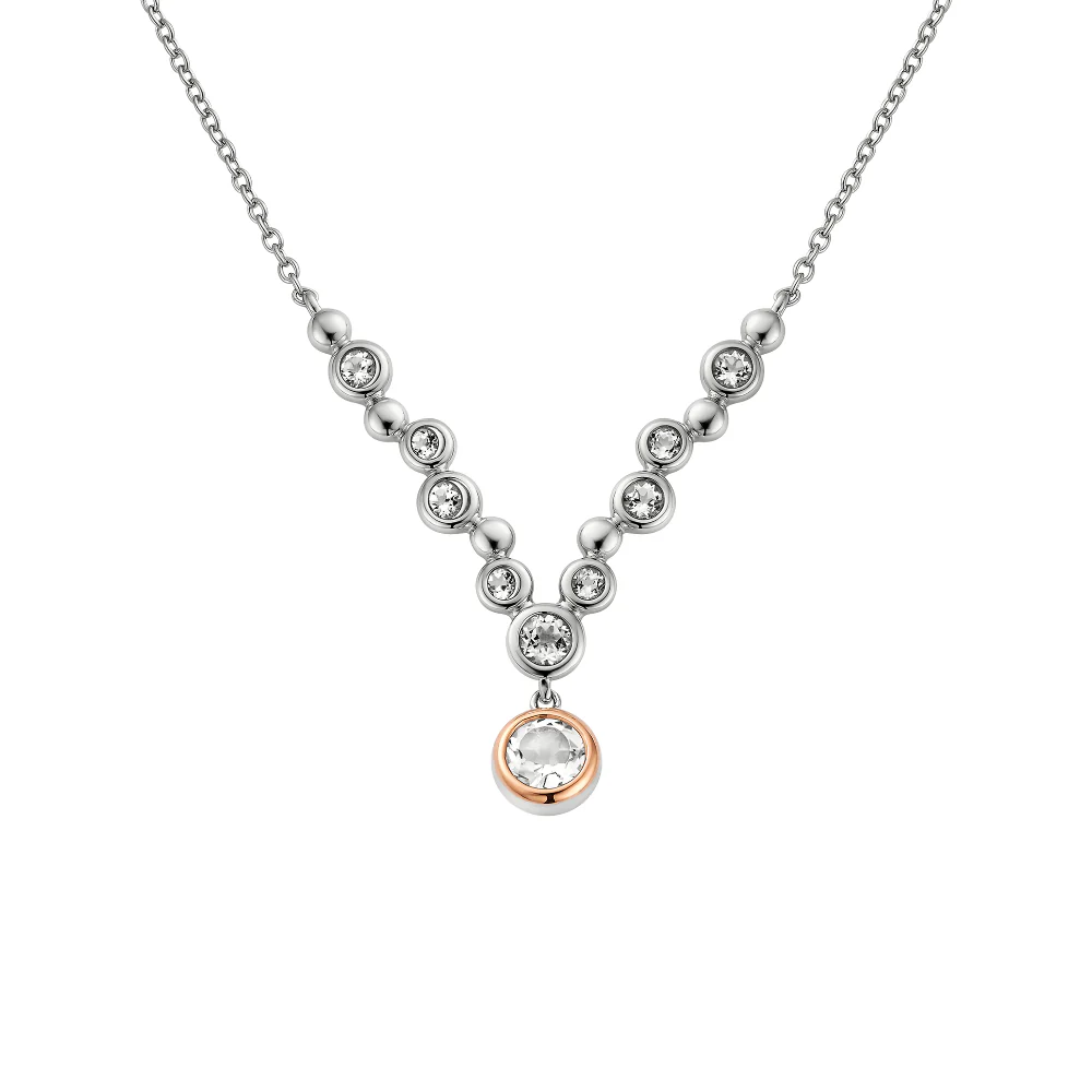 Clogau Silver Celebration Topaz Drop Necklace