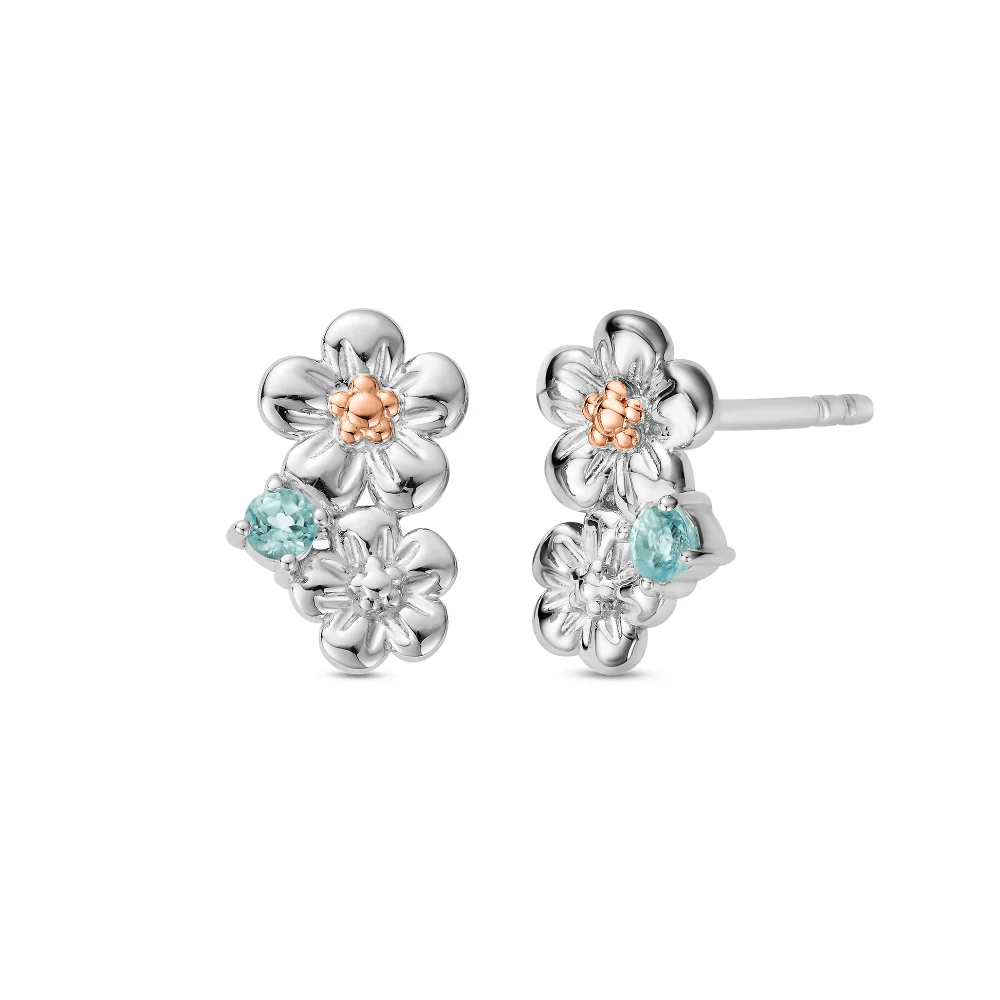 Clogau Silver Nature's Wonder Forget-Me-Not Cluster Stud Earrings